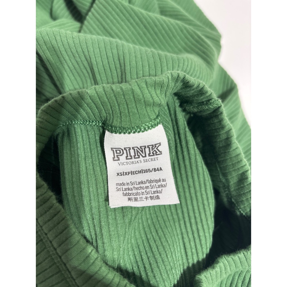 Victoria's‎ Secret PINK Ribbed Racerback Midi Dress Green Slit XS - Picture 6 of 10